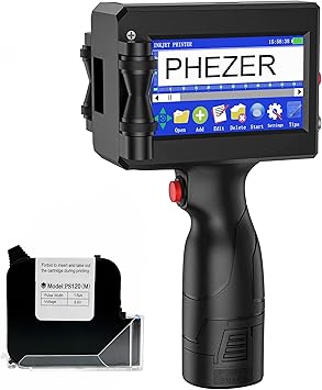 1inch/25.4mm Handheld Inkjet Printer for Any Surface P15-1 Model for QRCode Barcode Production Date Time Logo Batch Number Print On Glass Bag Carton Box Wood Cloth Plastic Cable (25 Languages)