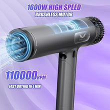 Load image into Gallery viewer, Ionic Hair Dryer with Diffuser High Speed Blow Dryer for Women Mini Foldable Portable Travel Hairdryer with Display Monitor
