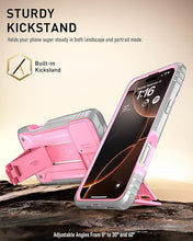 Load image into Gallery viewer, Poetic Revolution Case for iPhone 16 Pro 6.3 inch, [Slide Camera Cover], Full-Body Military Grade Rugged Shockproof Cover with Kickstand and Built-in-Screen Protector, Pink
