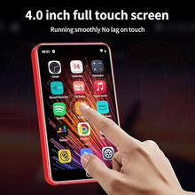 Load image into Gallery viewer, 80GB MP3 Player with Bluetooth and WiFi, 4.0&quot; Full Touchscreen Mp4 Mp3 Player with Spotify, Audible, Amazon Music, Android Music Player with Speaker, FM Radio, E-Book, Up to 512 GB (Red)
