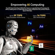 Load image into Gallery viewer, GEEKOM A8 AI Mini PC, AMD Ryzen 9 8945HS(up to 5.2GHz) Mini Computers, 32GB DDR5 5600MHz RAM&amp;2TB PCIe 4.0 SSD, Windows 11 Pro Mini Desktop, AMD Ryzen AI/Radeon 780M/WiFi 6E/BT5.2/USB4/8K/Quad Display

