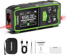 Load image into Gallery viewer, Huepar Professional 656ft Dual Laser Distance Measuring Tool, Rechargeable Digital Laser Room Measure Devices, Bilateral Metro Laser Measurement Tool with with Angle Sensor, Magnetic Back
