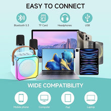 Load image into Gallery viewer, Mini Karaoke Machine for Kids and Adults,Portable Bluetooth Karaoke Machine with 2 Wireless Microphones, Kids Karaoke Machine for Home Party,Birthday Gifts for Girls Boys?Blue?
