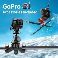 Load image into Gallery viewer, Aureday Phone Tripod, Flexible Tripod for iPhone and Android Cell Phone, Portable Small Tripod with Wireless Remote and Clip for Video Recording/Vlogging/Selfie Black
