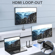 Load image into Gallery viewer, Wireless HDMI Transmitter and Receiver 4K: 1640FT/500M Range,Plug &amp; Play, 1080P HD Output Wireless HDMI Extender Support 2.4/5GHz for Streaming Video/Audio from Laptop,PC,Smart Phone to HDTV/Projector
