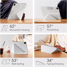 Load image into Gallery viewer, PITAKA iPad Pro 12.9 Case, Compatible with iPad Air 13 Inch (M2) &amp; iPad Pro 12.9 (3-6th Gen) 2022/2021/2020/2018, Lightweight Portrait/Landscape Magnetic Case with 4 Standing Angles - White
