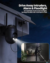 Load image into Gallery viewer, Security Cameras Wireless Outdoor: Solar Cameras for Home Security Battery Wifi Cameras Outside Surveillance Camera PTZ 360° CCTV Camera System with Color Night Vision Motion Sensor Alarm(Not 5G Wifi)
