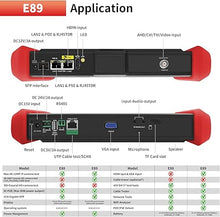 Load image into Gallery viewer, Rsrteng CCTV Tester 4K 12MP IP Camera Tester POE++ Max 90W POE Camera Tester 8MP TVI/CVI/AHD/CVBS Coaxial Camera Tester,1CH SFP Module,WiFi,Network Tools,Cable Tester,HDMI/VGA,POE Detection
