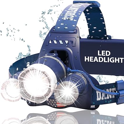 DanForce Headlamp. USB Rechargeable LED Head Lamp. Ultra Bright CREE 1080 Lumen Head Flashlight + Red Light. HeadLamps for Adults, Camping, Outdoors & Hard Hat Work. Zoomable IPX54 Headlight