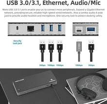 Load image into Gallery viewer, WAVLINK 11-in-1 Thunderbolt 3 Docking Station 60W Host Charging, Dual Display 4K@60Hz Single 8K with 2 Displayport or HDMI, USB3.1, USB3.0, Ethernet, Audio Mic for MacBook and Windows
