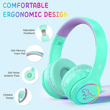 Load image into Gallery viewer, IFECCO Wireless Kids Boys Headphones with Microphone,Cute Light Up Dinosaur Children Bluetooth Headphones Volume-limiting for for School Travel,Boys Gifts for 3-12years
