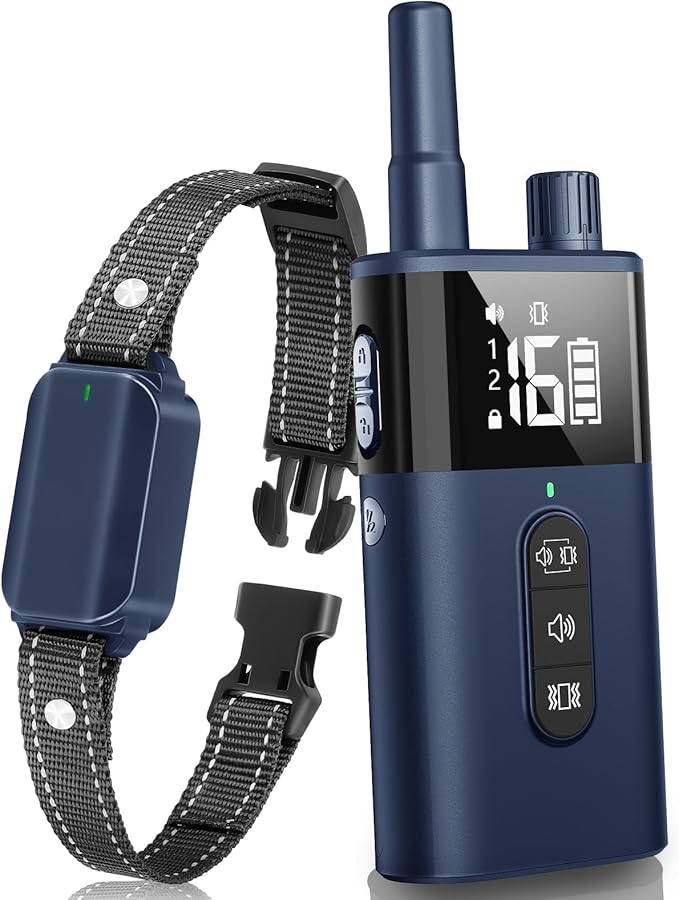 Vibrating Dog Collar No Shock Dog Training Collar with Remote 2000ft Range, Strong Beep and Vibration Only, Waterproof & Rechargeable Vibrating Collar for Small Medium Large Dogs(8-120 lbs)-No Prongs