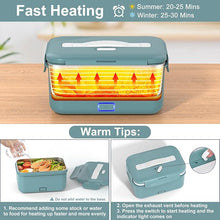 Load image into Gallery viewer, Vabaso Electric Lunch Box Food Heater, 100W Heated Lunch Box for Adults Car/Truck Home/Work, 1.8L/61oz Food Warmer Heating Lunch Box with Stainless Steel Container, 12V/24V/110V
