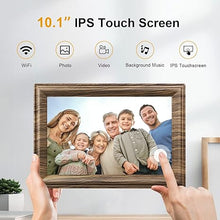 Load image into Gallery viewer, WiFi Digital Picture Frame, 10.1 Inch Smart Digital Photo Frame with 16GB Storage, Wall Mountable Auto-Rotate Electronic Frames Sharing Photo/Video via Frameo App
