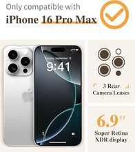 Load image into Gallery viewer, GVIEWIN for iPhone 16 Pro Max Case with Screen Protector &amp; Camera Lens Protector, [Military Grade Protection] Clear Shockproof Slim Floral Phone Cover for Women Girls 6.9" (Aconite/Light Blue)
