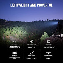 Load image into Gallery viewer, OLIGHT Perun 2 Mini Headlamp 1100 Lumens LED Head Flashlight, Rechargeable Headlight with Red Light Option, Great for Working, Hiking, Camping and Climbing (Black Cool White: 5700~6700K)
