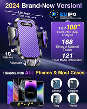 Load image into Gallery viewer, VANMASS Car Phone Holder Mount 2024 Upgraded [Patent Steel-Hook] Car Vent Phone Mount Clip Military-Grade Shockproof Cell Phone Car Mount Handsfree Truck Stand Vent Cradle for iPhone 15 Android,Purple
