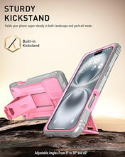 Load image into Gallery viewer, Poetic Revolution Case for iPhone 16 6.1 inch, [Slide Camera Cover], Full-Body Military Grade Rugged Shockproof Cover with Kickstand and Built-in-Screen Protector, Pink
