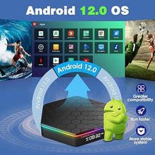 Load image into Gallery viewer, 2024 Android TV Box 12.0 4GB RAM 64GB ROM 6K 4K Wi-Fi 6 TV Box Android, T95Z Plus Android TV Box H618 Chip Support Dual-WiFi 2.4G/5G Android Box 3D HDR10+ Bluetooth 5.0 USB with Mini Wireless Keyboard
