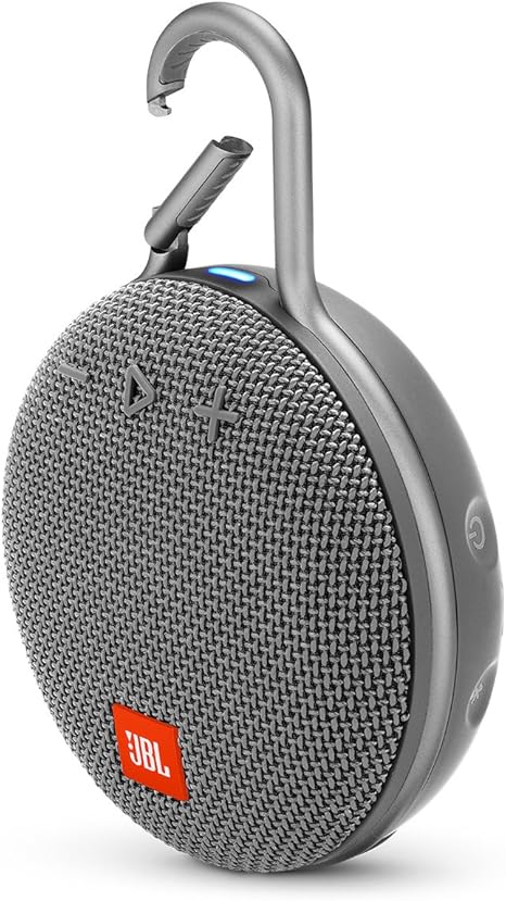 JBL Clip 3, Gray - Waterproof, Durable & Portable Bluetooth Speaker - Up to 10 Hours of Play - Includes Noise-Cancelling Speakerphone & Wireless Streaming