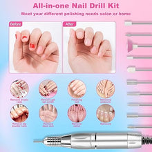 Load image into Gallery viewer, Nail Drill Machine?Professional Electric Nail File Set 35000RPM Nail File Drill Acrylic Nails Kit for Manicure Gel Nail Polish Remover (Pink)
