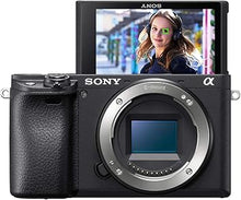 Load image into Gallery viewer, Sony Alpha a6400 Mirrorless Camera: Compact APS-C Interchangeable Lens Digital Camera with Real-Time Eye Auto Focus, 4K Video &amp; Flip Up Touchscreen - E Mount Compatible Cameras - ILCE-6400/B Body
