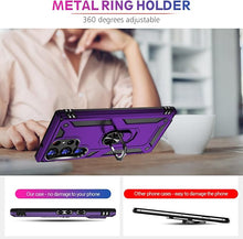 Load image into Gallery viewer, for Samsung Galaxy S24 Ultra Case with Screen Protector, Military Grade Rugged Shockproof Heavy Duty S24 Ultra 5G Protective Cover for Samsung S24 Ultra Magnetic Ring Kickstand Phone Case (Purple)
