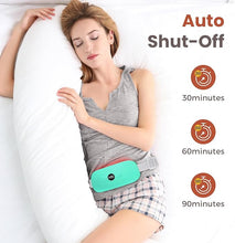 Load image into Gallery viewer, NOWWISH Heating Pad for Period Cramps Pain Relief, Portable Electric Cordless Menstrual Heating Pad Rechargeable with 6 Heat Levels and 6 Massage Modes, Christmas Gifts for Women Girls, Green
