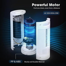 Load image into Gallery viewer, VIVOSUN 13'' Tower Fan, Bladeless Desk Fan with 3 Speeds and 70° Oscillation, Portable and Compact, Quiet Cooling Fan for Home and Office, White
