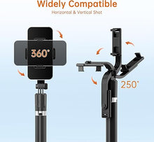 Load image into Gallery viewer, 67&quot; Phone Tripod, Selfie Stick Tripod with Remot, 360° Rotate Lightweight Portable Tripod Stand for Video Recording/Photo/Vlog, Travel Tripod for Cell Phone Tripod Compatible with iPhone &amp; Android
