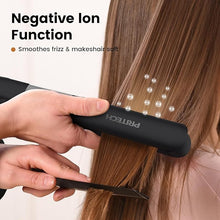 Load image into Gallery viewer, PRITECH Flat Iron Hair Straightener and Curler 2 in 1, Titanium Flat Iron with Negative Ions, Adjustable Temp(248?-450?) and Automatic Shut Off (Black)
