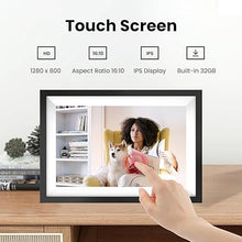 Load image into Gallery viewer, Frameo Digital Picture Frame with 32GB Storage, 10.1 inch Smart WiFi Digital Photo Frame Electronic HD IPS Touch Screen, Auto-Rotate, Wall Mountable, Share Photos/Videos, Send Best Wishes via Free App
