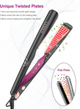 Load image into Gallery viewer, LANDOT Hair Straightener and Curler 2 in 1 - Twist Straightening Curling Iron Combo - Flat Iron Curling Iron in One for Curl Wave Straighten Hair
