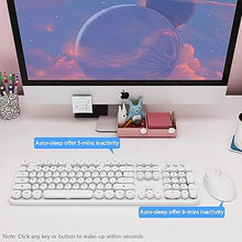 Load image into Gallery viewer, Wireless Keyboard Mouse Combo, 104 Keys Cute White Keyboard with Number Pad &amp; Mouse for Windows, Computer, PC, Notebook, Laptop (White)
