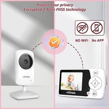 Load image into Gallery viewer, Baby Monitor with 2 Cameras, Video Baby Monitor No WiFi Night Vision, 2.4&quot; LCD Screen Portable Baby Camera VOX Mode Pan-Tilt-Zoom Alarm and 1000ft Range, Ideal for Baby/Elderly/Pet
