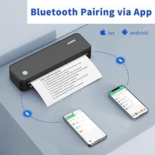 Load image into Gallery viewer, JADENS Bluetooth Thermal Printer, Support 8.5&quot; X 11&quot; US Letter, Portable Printers Wireless for Travel, Inkless Printer Compatible with iOS, Android, Mobile Printer for Home, Office, School
