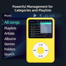 Load image into Gallery viewer, Y1 Mp3 Player with Bluetooth 128G Innioasis Version Upgrade Portable Mini HiFi Sound Bluetooth Walkman Digital Music Player 2.4&quot; Screen Nice Gift for 2025 Yellow
