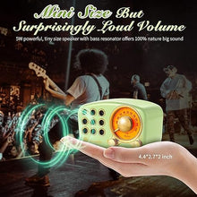 Load image into Gallery viewer, Retro Bluetooth Speaker, Vintage Radio-Greadio FM Radio with Old Fashioned Classic Style, Strong Bass Enhancement, Loud Volume, Bluetooth 5.0 Wireless Connection, TF Card and MP3 Player (Green)
