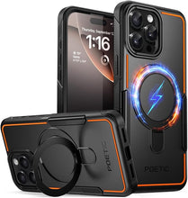 Load image into Gallery viewer, Poetic Neon Case Compatible with iPhone 16 Pro Max, [Magnetic Ring Stand] Dual Layer Slim Shockproof Protective Cover, Black
