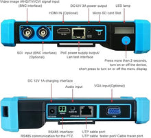 Load image into Gallery viewer, 8MP 5 in 1 AHD CVI TVI CVBS IP Camera Tester Monitor, IPC-5200 8MP HD Display Video Monitor IPS Touch Screen IPC Tester Support POE PTZ WiFi RS485 HDMI &amp; VGA Input DC12V Output
