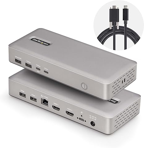 StarTech.com USB-C Docking Station (10-in-1, USB4), Up to 100W Charging for Laptop, 40Gbps Data Transfer, 2.5Gb Ethernet, Single 8K, Dual 4K Display, 6X USB (Not MacOS Compatible)