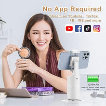 Load image into Gallery viewer, Auto Tracking Phone Holder,360° Rotation Face Body Track Mount,Tracking Tripod for Vlog Shooting Live Streaming,Build-in Battery,No APP Required(White)…
