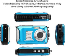 Load image into Gallery viewer, Underwater Camera Support 128GB Expandable Point and Shoot Waterproof Camera 10ft 30MP 1080P FHD Video Compact Portable 16X Zoom Waterproof Digital Camera for Kids Snorkeling
