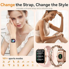 Load image into Gallery viewer, Smart Watch for Women with Trefoil Diamond Metal Band, Alexa Built-in, IP68 Waterproof Activity Fitness Tracker with Bluetooth Call, 1.8&quot; Smartwatch with Heart Rate/SpO2/Sleep Monitor, 101+ Sports
