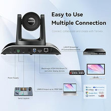Load image into Gallery viewer, Tenveo HDMI/LAN/USB3.0 PoE PTZ Camera 20X Optical Zoom PTZ Camera IP Live Streaming Camera, FHD 1080P 60FPS, for Church Services Worship Video Conference Live Streaming Online Meeting, 2024 Version
