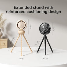 Load image into Gallery viewer, JISULIFE Stroller Fan Large, Battery Baby Crib Fan, Portable Desk Car Seat Camping Fan with 5 Speeds, Air Purify and Air Turbo Tech, Bladeless, Food-Grade Gifts for Outdoor, Treadmill, Golf - Brown
