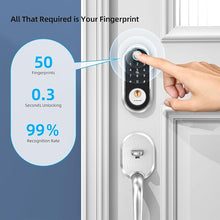 Load image into Gallery viewer, Smart Door Lock Keyless Deadbolt: SMONET Smart Locks for Front Door Fingerprint Keyless Entry Electronic Digital Bluetooth Key Fob Code APP Touch keypads Work with Alexa
