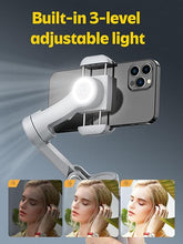 Load image into Gallery viewer, Professional Gimbal Stabilizer for Smartphone w/Wireless Charging OLED Display LED Light Focus Wheel, 3-Axis Phone Gimbal Stabilizer for iPhone 15 14 13 12 Pro/Max/Xs Galaxy S23-AOCHUAN Smart X Pro
