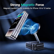 Load image into Gallery viewer, 3 in 1 Charging Station for iPhone 16/15/14/13/12 Series, Travel Charger for Multiple Devices for AirPods 4/3/2/Pro,Wireless Charger Magnetic Charging for Apple Watch S10 Series(Black)
