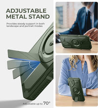 Load image into Gallery viewer, Dexnor for Samsung Galaxy S25 Case with Camera Cover &amp; Adjustable Kickstand &amp; Built-in Screen Protector, Magnetic Rugged Shockproof Bumper Cases Heavy-Duty Magnetic Protective Cover (2025),Army Green
